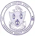 Non-color rendering, US Naval Chaplains School Seal (Coat of Arms), 1955, with hand symbols representing religious rituals
