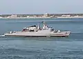 Constituição taking part in a parade of ships just off the coast of Jacksonville while participating in Exercise UNITAS Gold.