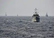 BNS Sangu with other ships behind