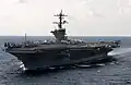 USS Carl Vinson, a nuclear-powered aircraft carrier.   Congressman Carl Vinson '02, was the first person to serve more than 50 years in the United States House of Representatives, 1914-65.  The ship was named in his honor in 1973.