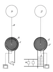 Tesla's inductively coupled power transmitter (left) patented 2 September 1897