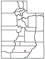 Location of Harris Wash within Utah