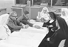 Benedictine Sisters of Mary College meet with Marcel Breuer while planning the building