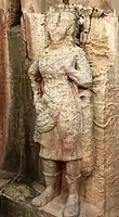 Warrior wearing Achkan or long coat or chiton,  and boots from Udayagiri and Khandagiri Caves, Orissa, 2nd century BCE.