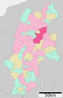 Location of Ueda in Nagano Prefecture