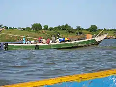 Planked fishing boat in Kasenyi, Uganda
