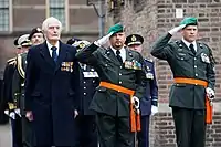 Knights of the Military William Order Kenneth Mayhew, Major Marco Kroon and Lieutenant Colonel Gijs Tuinman, the last both wearing the special dress uniform.