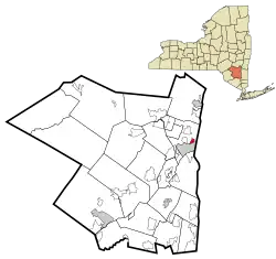 Location in Ulster County and the state of New York.