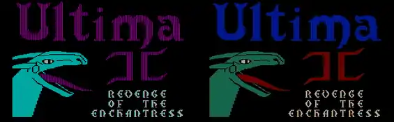 Ultima II - Left: with RGB monitor, Right: with composite monitor