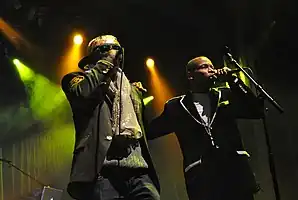 Ultramagnetic MCs (Kool Keith and Ced-Gee pictured) performing at I'll Be Your Mirror in Asbury Park, New Jersey, September 2011