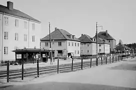 Ulvsundavägen with Prästgården bus stop, 1930s