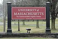 University of Massachusetts Amherst entry sign