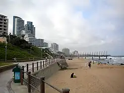View of the skyline and beach of uMhlanga Rocks in 2011