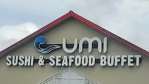 Umi Sushi in former golden corral in August 2023