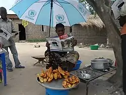 Sweet potatoes saleswoman in Baraka Mwambangu