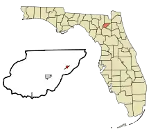 Location in Union County and the state of Florida