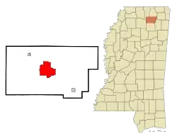 Location of New Albany, Mississippi