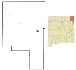 Location of Clayton within Union County and New Mexico