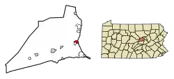 Location of Lewisburg in Union County, Pennsylvania.