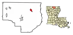 Location of Marion in Union Parish, Louisiana.