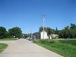 Looking east at the unincorporated community of Union, located within the Town of Union