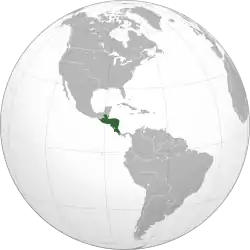 Location of Central America