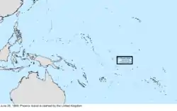 Map of the change to the United States in the Pacific Ocean on June 29, 1889