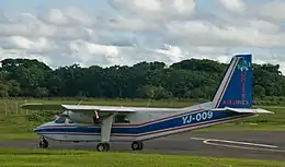 Photograph of the Unity Airlines Britten-Norman Islander aircraft involved in the accident