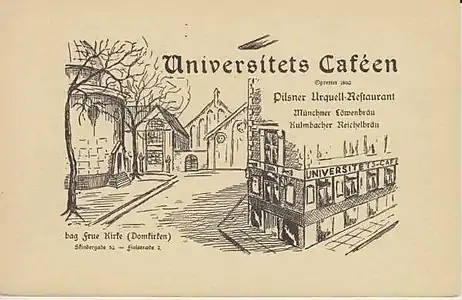Advert for Universitetscaféen