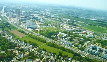 Aerial view of southern Kirchberg circa 2011