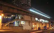 The Universiti station 5 at night. It is one of the elevated stations in the system.