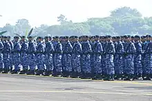 Indonesian Air Force HQ personnel with their distinct uniform