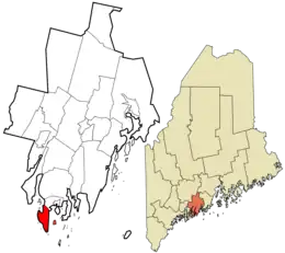 Location in Lincoln County and the state of Maine.