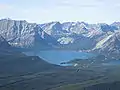 Upper Kananaskis Lake from the summit of Mount Tyrwhitt