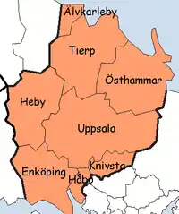 Fjuckby within Uppsala County