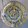 Maiolica dish with a childbirth scene, Urbino, c. 1546