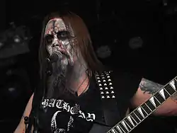 Bråthen performing with Urgehal at the Metal Mean Festival in Belgium, 2011