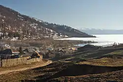 The village of Urunkhayka on the east coast of Markakol.