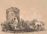 Plate from: "The Castles & Abbeys of Monmouth" J.S. Prout. 1838