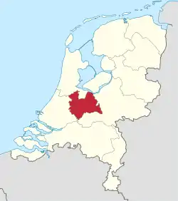 Location of Utrecht in the Netherlands