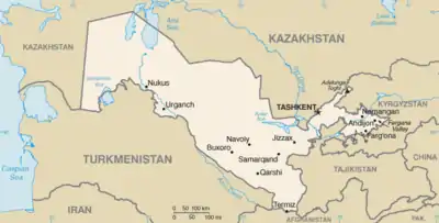 Image 5Map of Uzbekistan (from History of Uzbekistan)