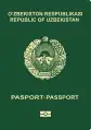 An Uzbek passport with the national emblem displayed on the front