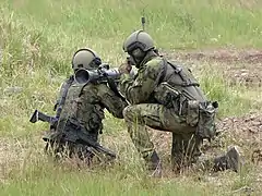 Paratroopers armed with BREN 2 and Carl Gustaf 8.4cm recoilless rifle