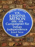 Blue plaque erected in 2013 by English Heritage at 30 Langdon Park Road, Highgate, London N6 5QG, London Borough of Haringey