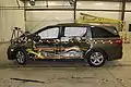 Side impact crash test of a 2018 Honda Odyssey.