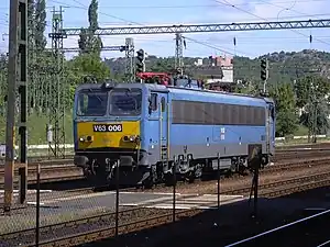 A series V63 Ganz-MÁVAG electric locomotive of Hungarian State Railways