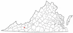 Location of Max Meadows, Virginia