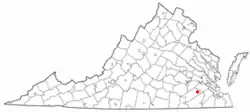 Location of Wakefield, Virginia