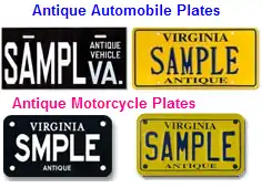 Examples of Virginia's antique license plates