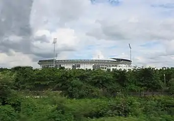 The stadium as seen from a train in Nagpur